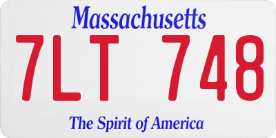 MA license plate 7LT748