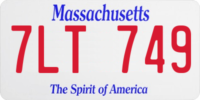 MA license plate 7LT749
