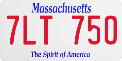 MA license plate 7LT750
