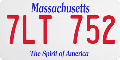 MA license plate 7LT752