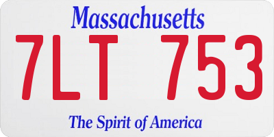 MA license plate 7LT753