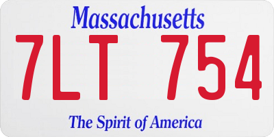 MA license plate 7LT754