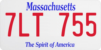 MA license plate 7LT755