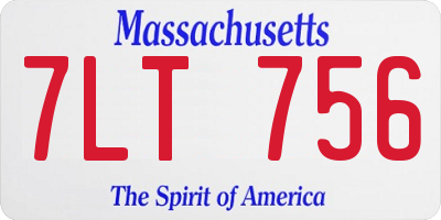 MA license plate 7LT756