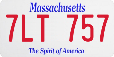 MA license plate 7LT757