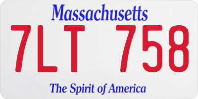 MA license plate 7LT758