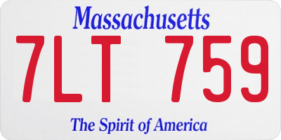 MA license plate 7LT759