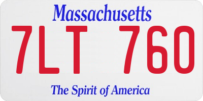 MA license plate 7LT760