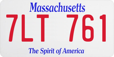 MA license plate 7LT761