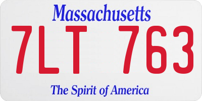 MA license plate 7LT763
