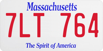 MA license plate 7LT764