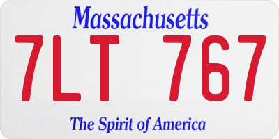 MA license plate 7LT767