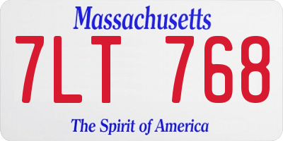 MA license plate 7LT768