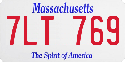 MA license plate 7LT769