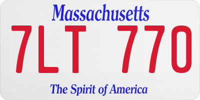 MA license plate 7LT770