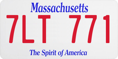 MA license plate 7LT771