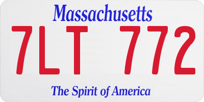 MA license plate 7LT772