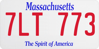 MA license plate 7LT773