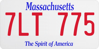MA license plate 7LT775