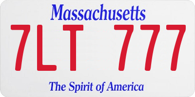 MA license plate 7LT777