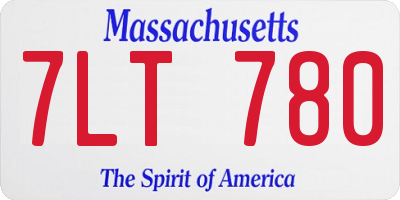 MA license plate 7LT780