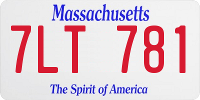 MA license plate 7LT781