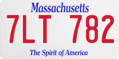 MA license plate 7LT782