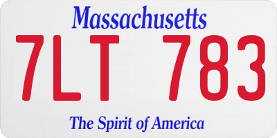MA license plate 7LT783