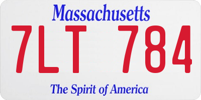 MA license plate 7LT784