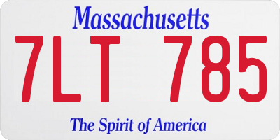 MA license plate 7LT785