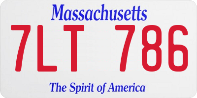 MA license plate 7LT786