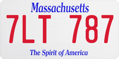 MA license plate 7LT787