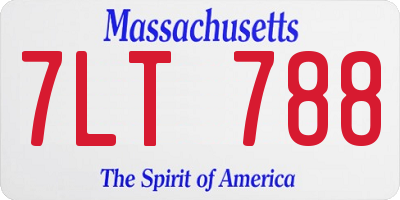 MA license plate 7LT788