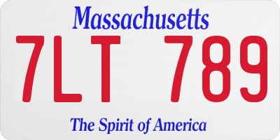 MA license plate 7LT789
