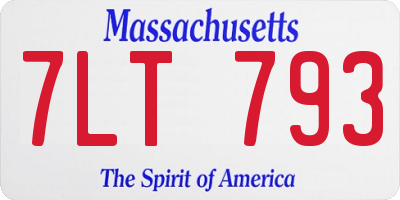 MA license plate 7LT793