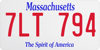 MA license plate 7LT794