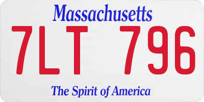 MA license plate 7LT796