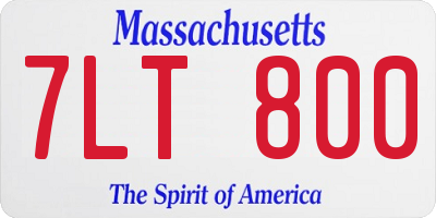 MA license plate 7LT800