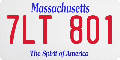 MA license plate 7LT801
