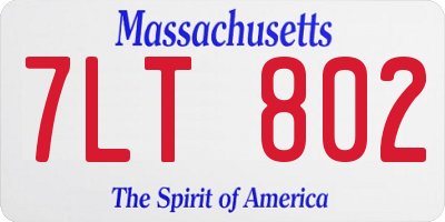 MA license plate 7LT802