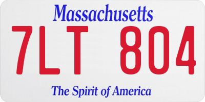 MA license plate 7LT804
