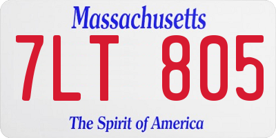 MA license plate 7LT805
