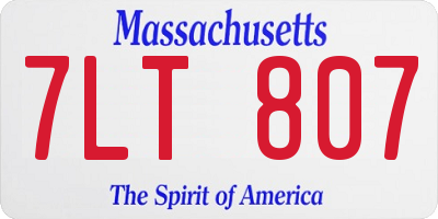 MA license plate 7LT807