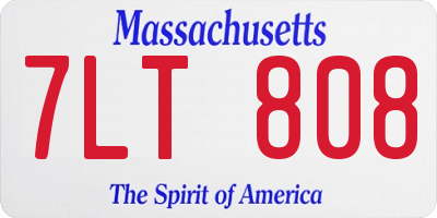 MA license plate 7LT808