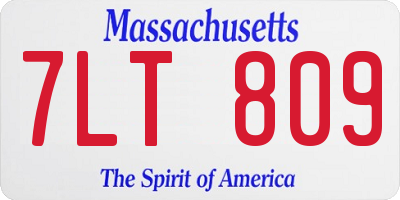 MA license plate 7LT809