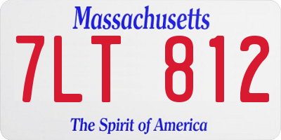 MA license plate 7LT812