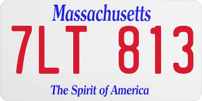 MA license plate 7LT813