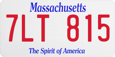 MA license plate 7LT815