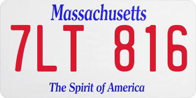 MA license plate 7LT816