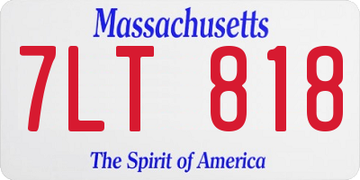 MA license plate 7LT818